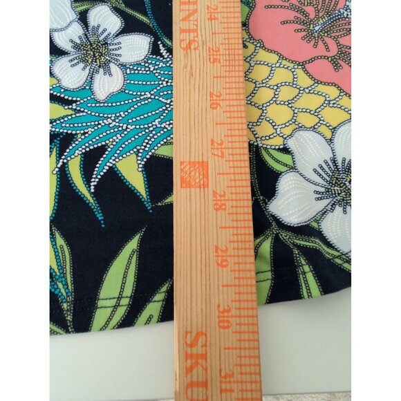 Ruby Rd Floral Shirt Womens Size 3X Blue Stretch Tropical Casual Tiered Sleeves - Picture 10 of 10